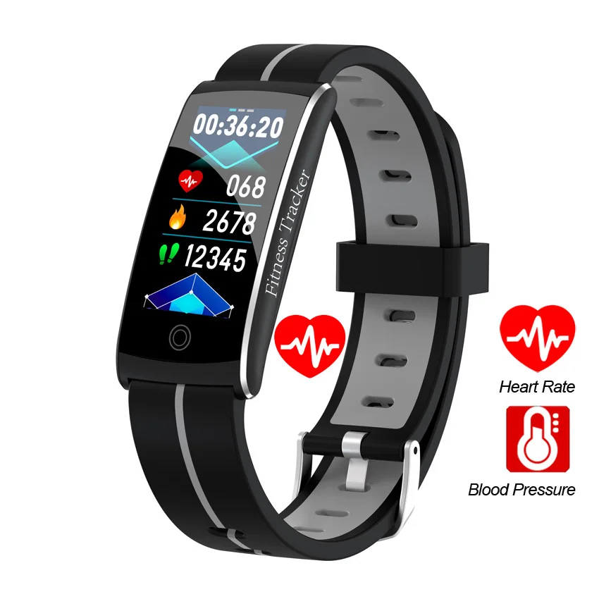 

KARUNO Smart Bracelet F10C Android IOS Heart Rate Sleep Monitor Fitness Tracker Blood Pressure Waterproof Color Screen Watch