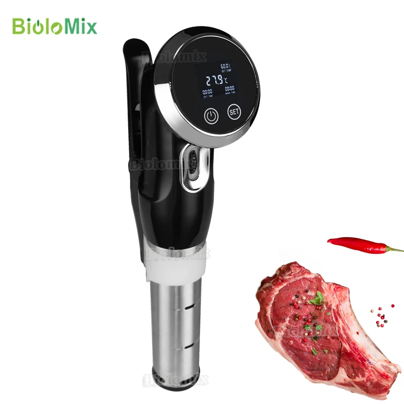 

Sous Vide Temperature Vacuum Slow Food Cooker 1500W Immersion Circulator-LCD Digital Timer Display Stainless Steel