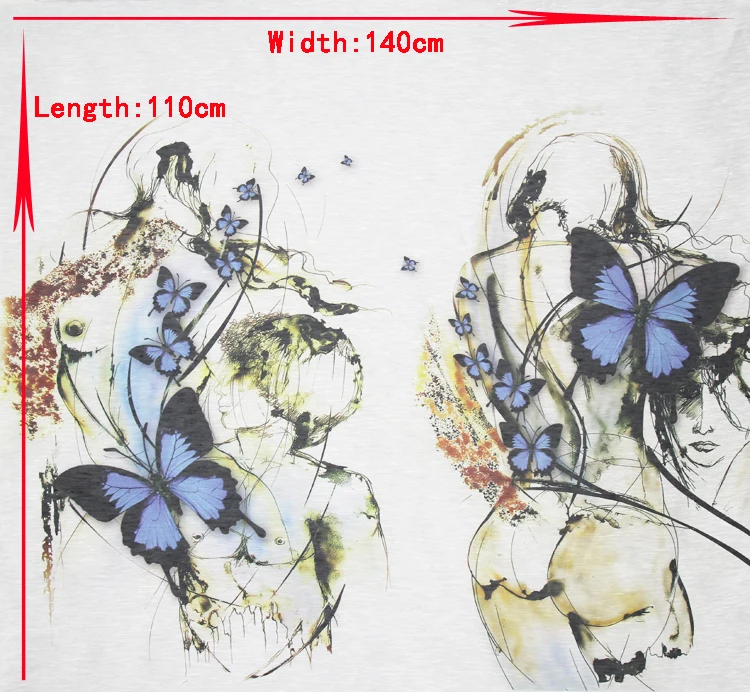 Позиционирование 110 см Длина Бабочка печать шелковая льняная ткань 140 см ширина, spn163