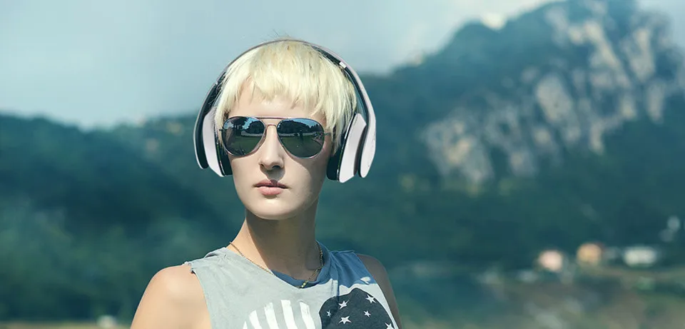 August EP640 Over Ear Wireless Headphones with Microphone-White_
