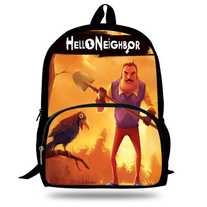 Новинка 2021 популярный школьный рюкзак с 3D принтом Hello Neighbor 2017 для мальчиков и