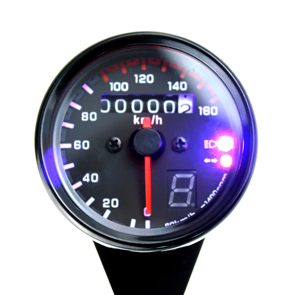 12V Universal Motorcycle Speedometer Tachometer Gauge w/ LED Backlight