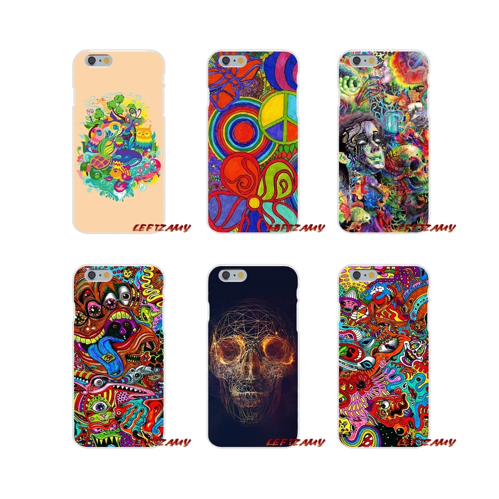 Для iPhone X XR XS MAX 4 4S 5 5S 5C SE 6 6S 7 8 Plus Psychedelic Цветы Аксессуары чехлы для