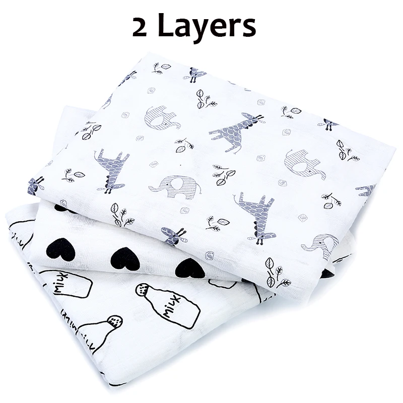 duvet insert [simfamily] 2 pcs/pack Muslin 100% Cotton Baby Swaddles Soft Newborn Baby Bath Towel Blankets Multi Designs Functions Baby Wrap fitted sheet