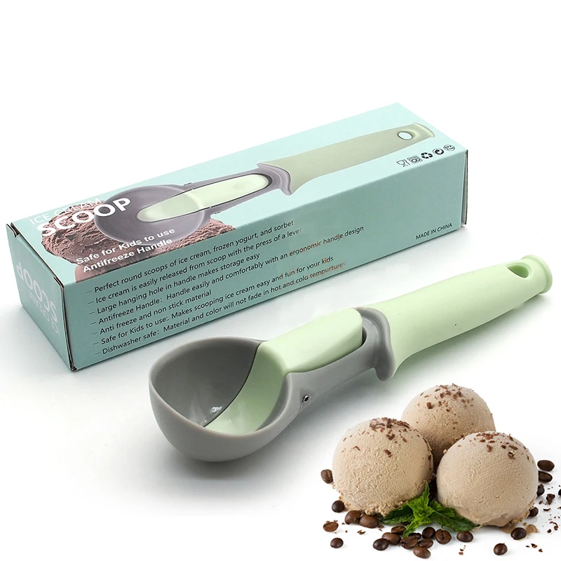 

ABS Ice Cream Spoons Creative Ice Cream Watermelon Fruit Spoon TRP Handle With Button Easy To Operate Home Kitchen Gadget