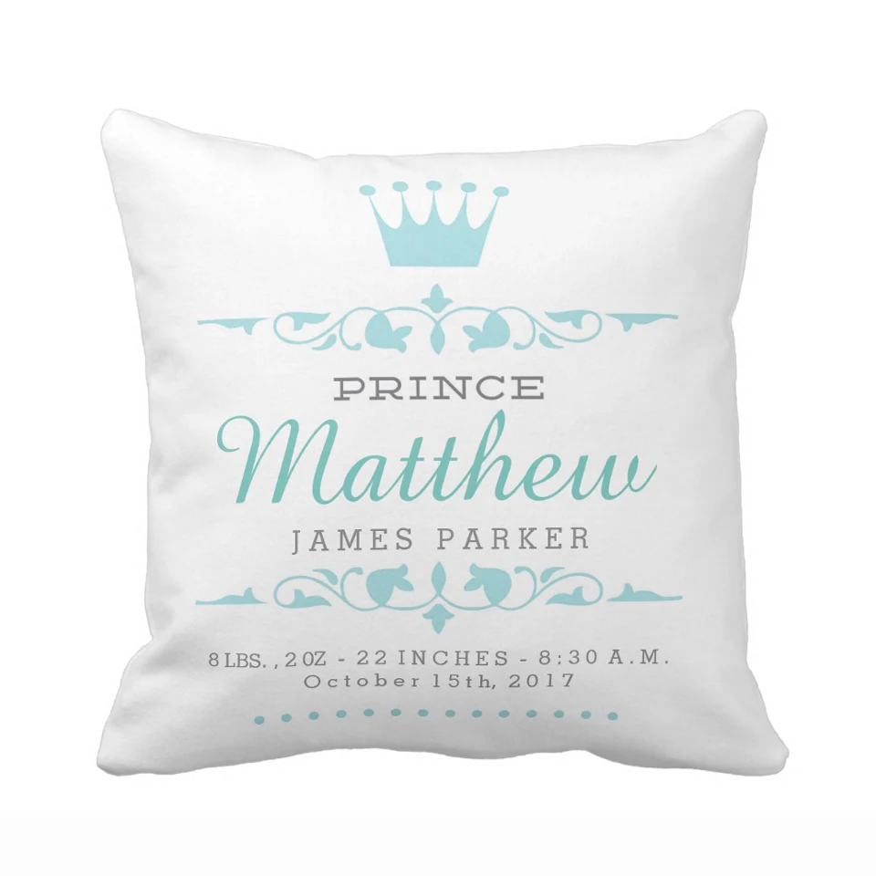 Custom Prince / Princess Pillow Case Newborn Baby Pillow Cover Polyester Decorative Handmade Boy / Girl Cushion Cover For Kids Custom Prince / Princess Pillow Case Newborn Baby Pillow Cover Polyester Decorative Handmade Boy / Girl Cushion Cover For Kids