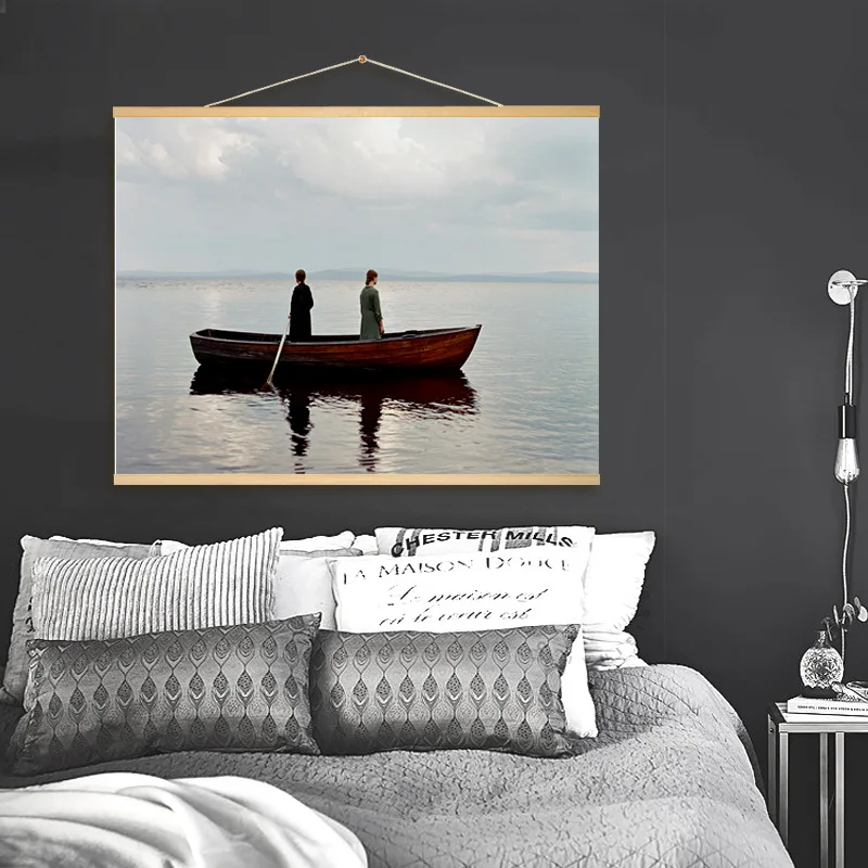 

Scenery Boat Hanging Scroll Painting Canvas Posters And Prints Wall Art Wall Pictures For Living Room Nordic Decoration Home
