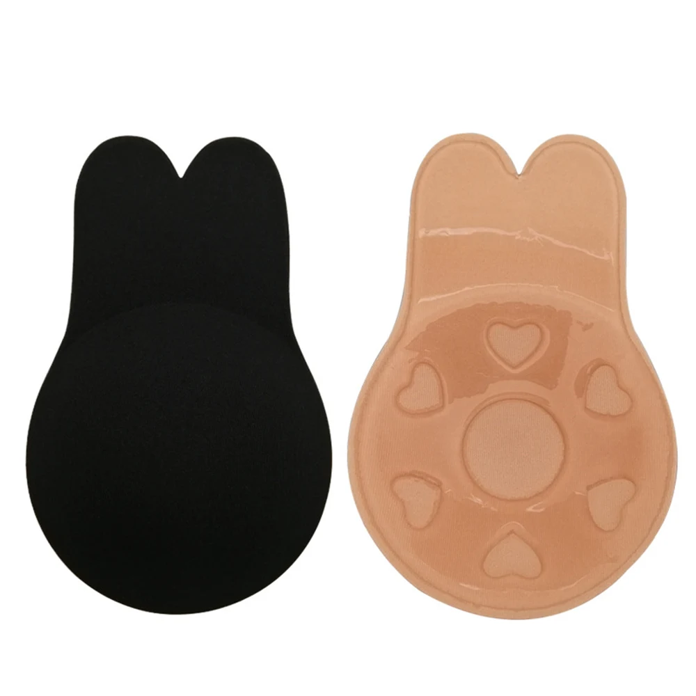 1 пара 2 поверхности женский невидимый бюстгальтер-невидимка в форме кролика лифтинг груди силиконовые накладки на соски без бретелек многоразовый бюстгальтер