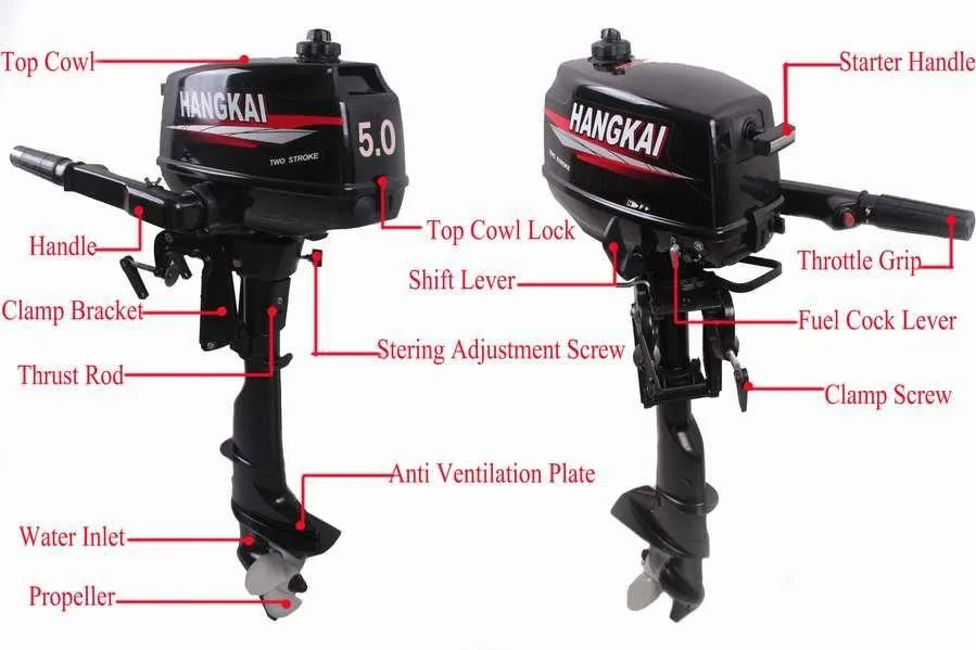 Лучшие продажи, рекламная акция! Новые 5,0 hp/3.7KW подвесных моторных лодок двигателя на продажу со скидкой(5,0 hp 2 T