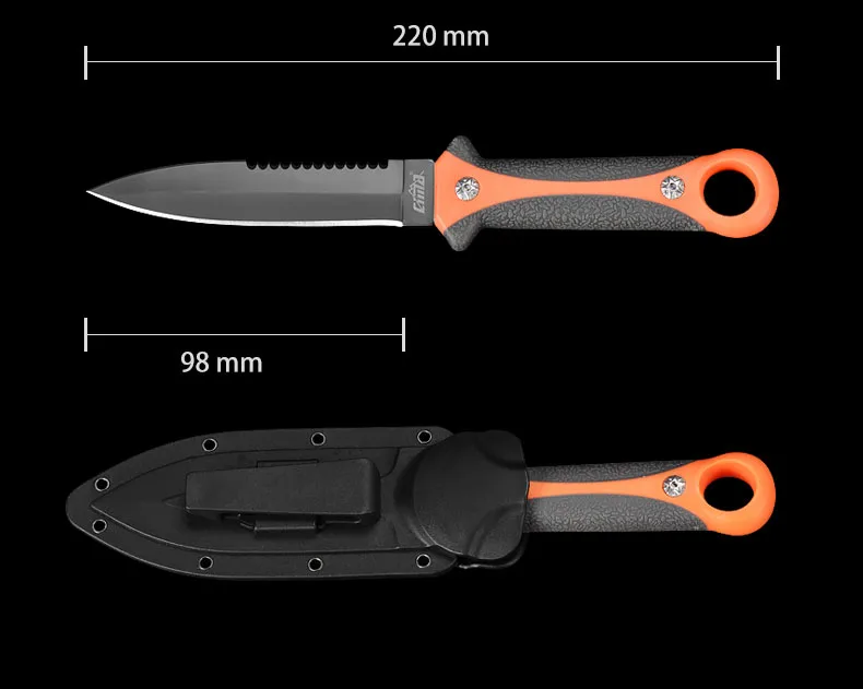 Deepsea Дайвинг нож с фиксированным лезвием из нержавеющей стали Профессиональные Прямые ножи и ABS оболочка для кемпинга, рыбалки, охоты инструменты