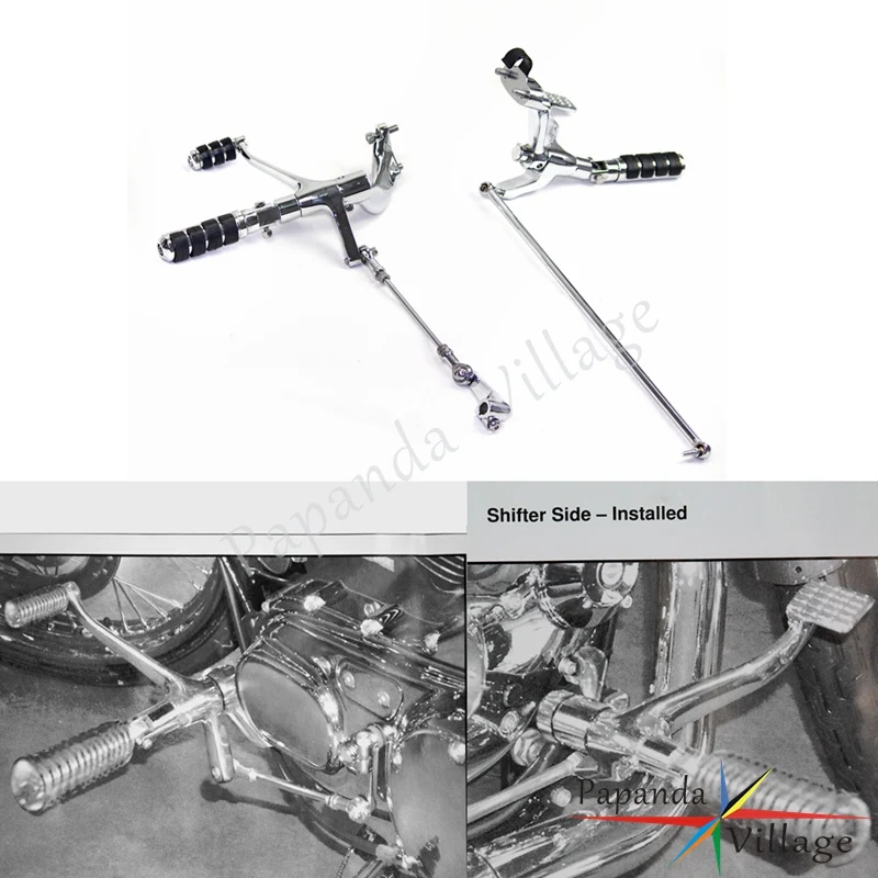 

Papanda Motorcycle Chrome Steel Extended Forward Control Kit Footpegs Custom for Harley Sportster XL 883 1200 2007-2012