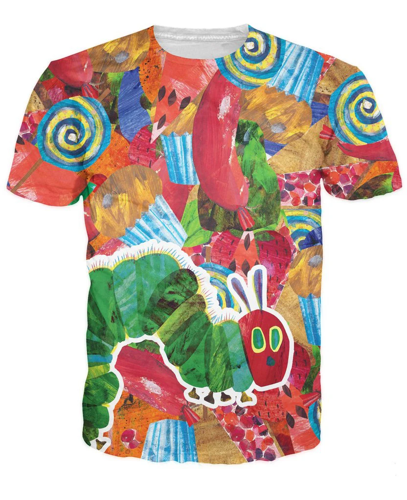 

Very Hungry Caterpillar T-Shirt Women Men 3d Printed Casual Hip Hop Harajuku T Shirt Fashion Clothing Summer Style Tees 5XL