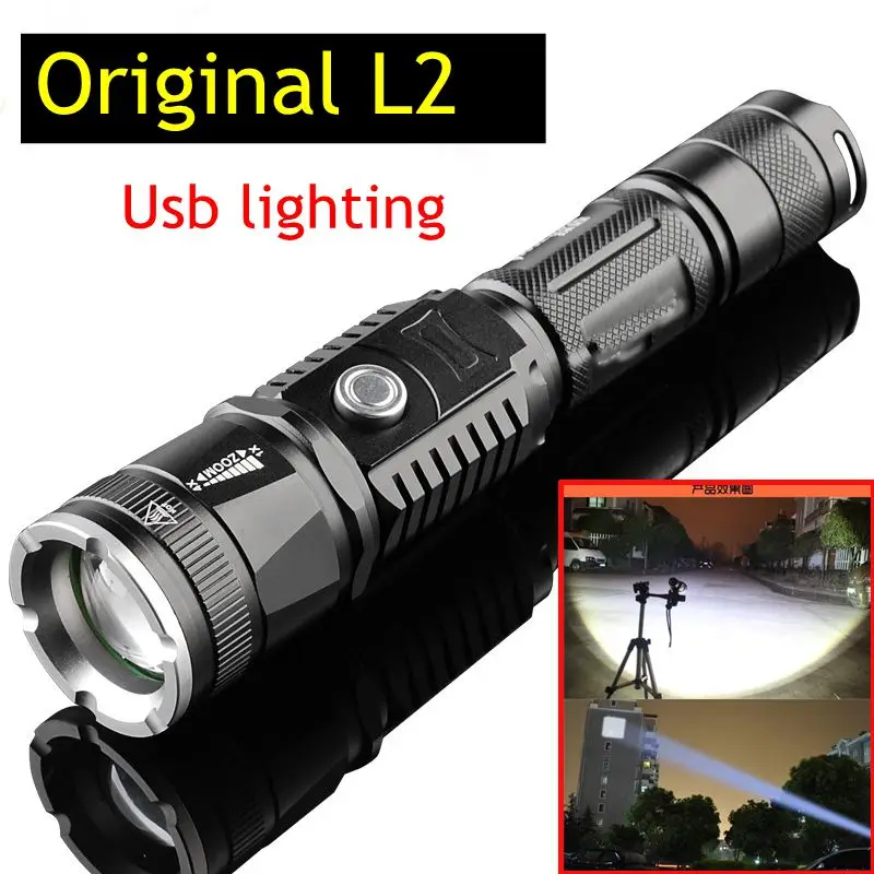 

High power rechargeable aluminum alloy zoom focus usb led flashlight