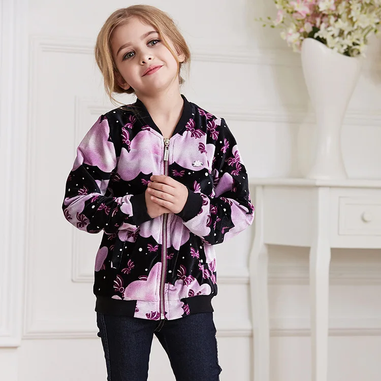 

New 2018 Spring Autumn baby girls jacket and coat children velvet jacket kids blazers coats for girl Warm Outerwear