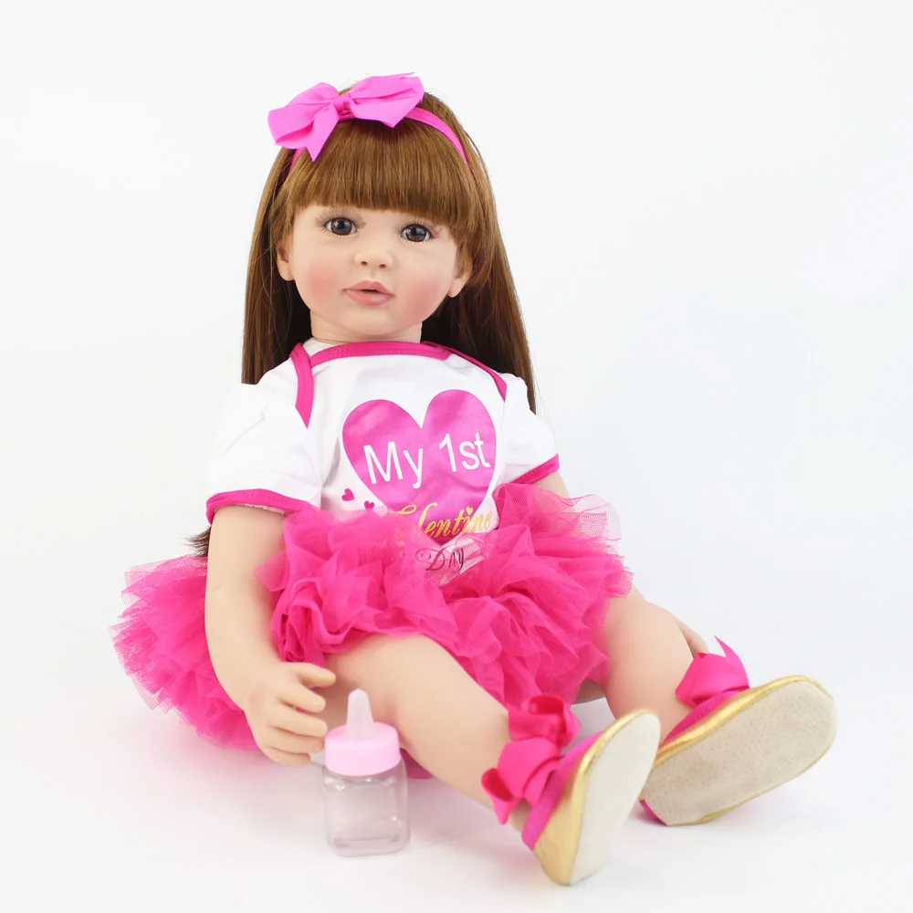 60 см для ручной работы Силиконовая Винил Reborn кукла игрушка как настоящие детские принцесса малыша Интерактивная кукла-Пупс Bebe девушка