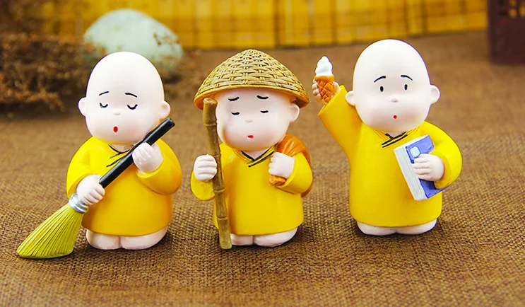 

3pcs/lot Car Ornaments Automotive Interior Trim Creative Little Monk Doll Cute Toys Birthday Gift