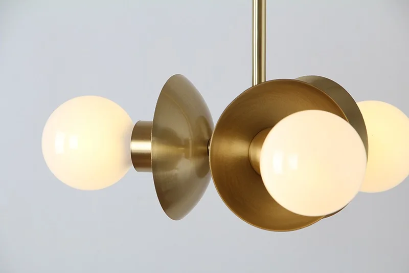 

All Brass Made 3-Light Hanging Lamps with E27 Sockets / 3x G80 LED Bulbs Included / Color Temperature 4000K