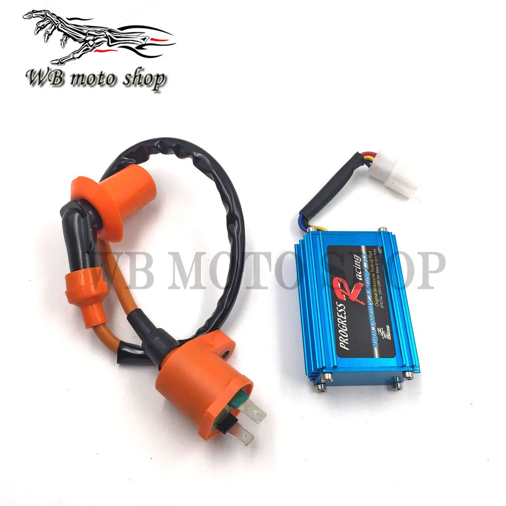 Free Shipping  Racing 5 Pin AC CDI Box Ignition Coil A7TC Spark Plug For Spree SYM DD50 Dio AF18-28 Elite SB SA 50 Scooter Moped