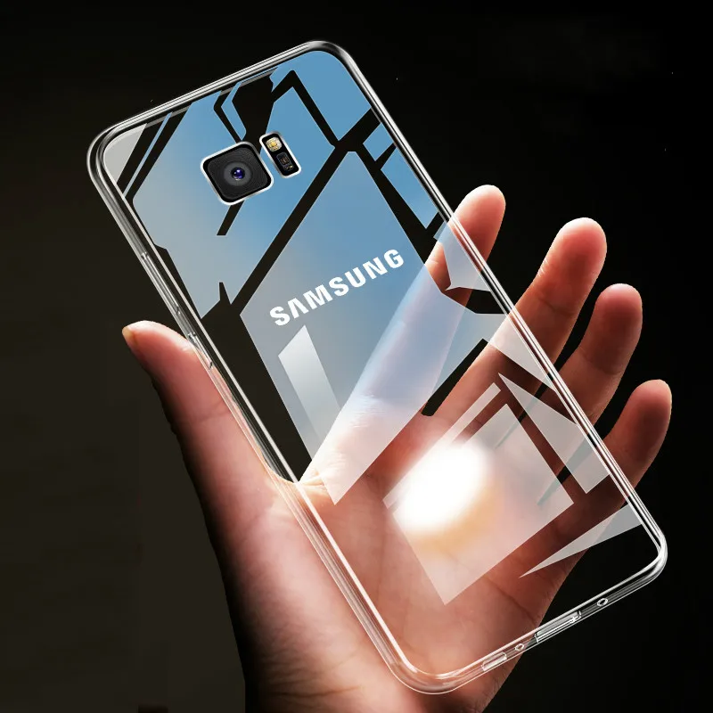 Чехол для Samsung Galaxy Note 9 8 S9 S8 Plus S7 Edge HD прозрачный мягкий TPU чехлы телефонов A5 A3 A7 2017