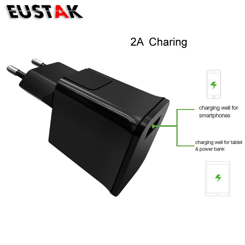 Eustak الهاتف المحمول usb شاحن ل فون سامسونج اللوحي xiaomi هواوي المحمولة الذكية شاحن الجدار محول الاتحاد الأوروبي/الولايات المكونات تعيين 5v2a Eustak الهاتف المحمول usb شاحن ل فون سامسونج اللوحي xiaomi هواوي المحمولة الذكية شاحن الجدار محول الاتحاد الأوروبي/الولايات المكونات تعيين 5v2a