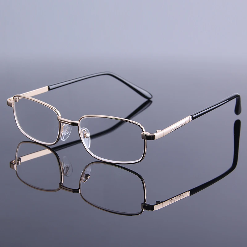 Vintage Reading Glasses Full Frame Gold Alloy Metal Eye Glasses for