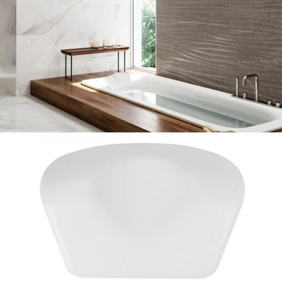 

F6 Durable Waterproof Bathtub Pillow PU Bathroom Bath Shower pillow Comfortable Bathing Accessories for Home Bathroom Hot Sale