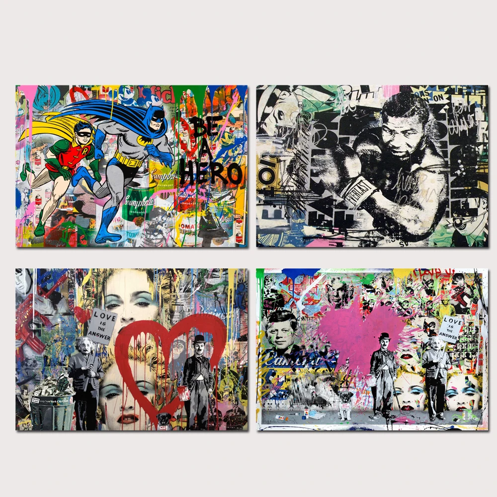 Graffiti Wall Art Oil Painting Poster Canvas Print Pictures for Living Room Home Decor 26 | Дом и сад