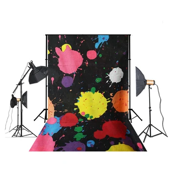 

HUAYI Let's Glow Backdrop Glow Neon Party Splatter Photography Background Glowing Party Backdrops Banner D-1368