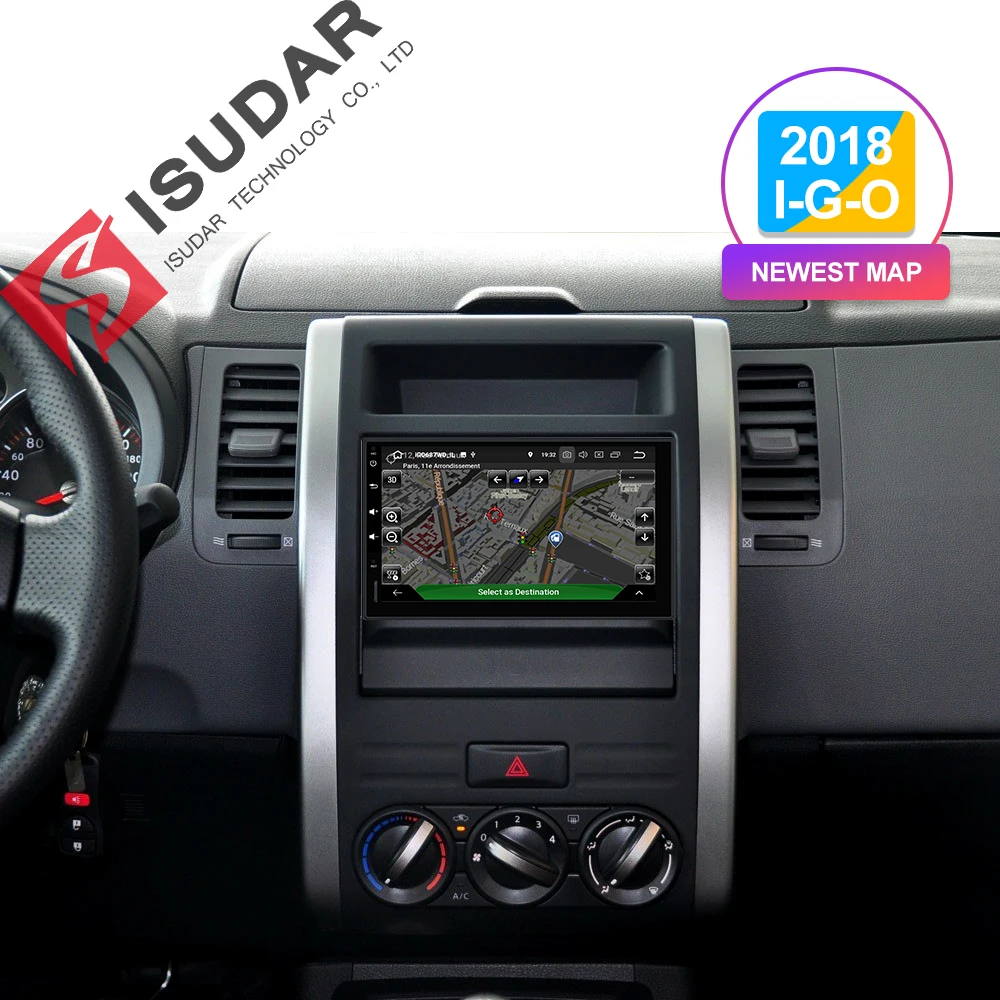 Isudar 2 Din Авто Радио Android 9 для Nissan/Xtrail/Tiida/hyundai/KIA Автомобильный мультимедийный плеер Видео плеер gps USB DVR ram 2 GB