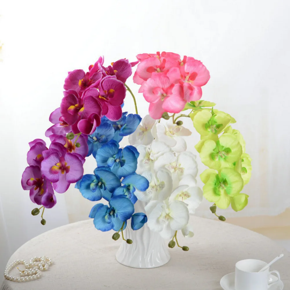 

Fashion Orchid Artificial Flowers DIY Artificial Butterfly Orchid Silk Flower Bouquet Phalaenopsis Wedding Home Decoration P0.21