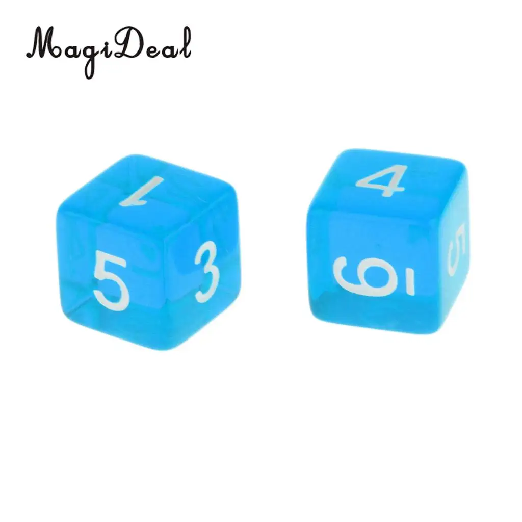 MagiDeal 10 шт. акриловый 6 сторонний D6 кубиков набор для D & TRPG MTG ролевых настольных игр