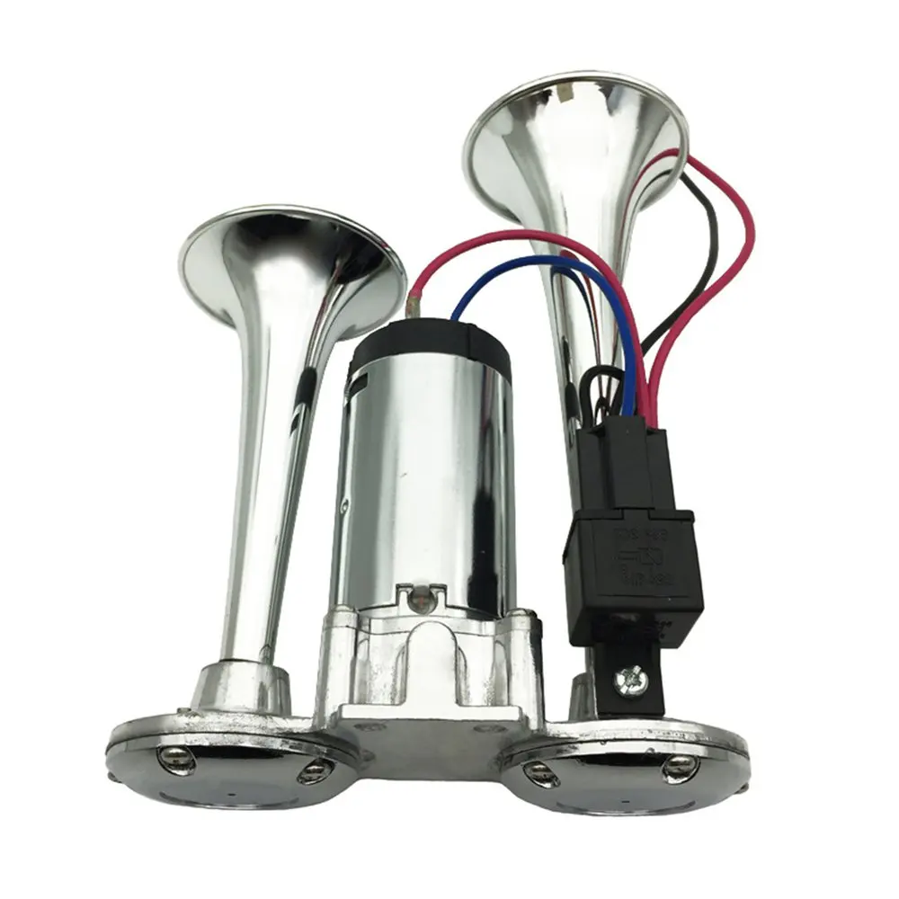 24 В цельный Колонка для мотоцикла супер громкий обтекатель воздуха для автомобиля Комплект двойной трубы автомобиля Рог Комплект с компрессорным насосом