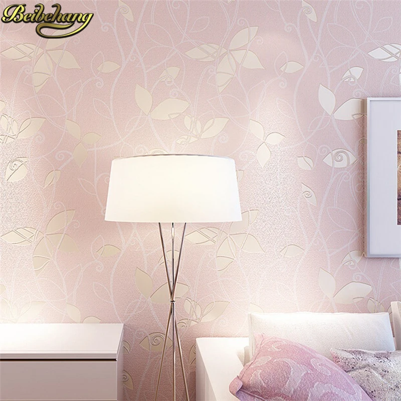 

beibehang romantic floral Non Woven flocking wallpaper for bedroom living room girls room home decoration 3D wall paper roll