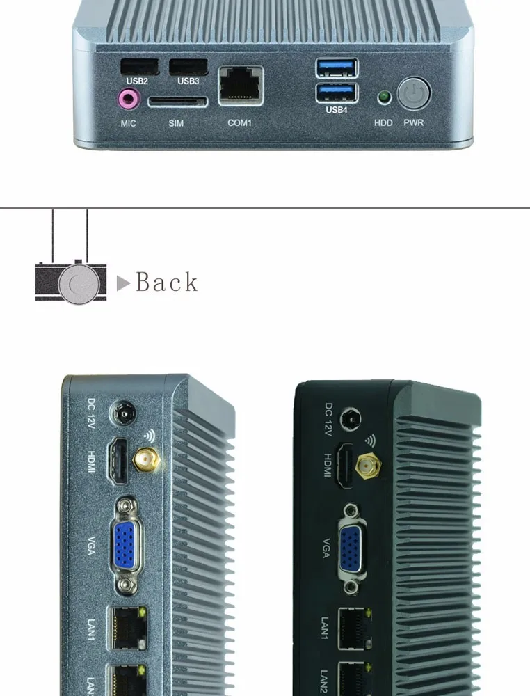 Bay Trail Celeron J1900 NANO MINI PC безвентиляторный Dual LAN порт тонкий клиент Win 7/Ubuntu/Linux Desktop 3G WI-FI с Оперативная память 4 г SSD 32 г