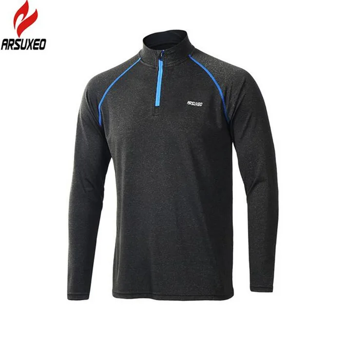 

ARSUXEO Men's Running T Shirts Tee Active Long Sleeves Quick Dry Training Jersey Sports Clothing Workout GYM Shirt