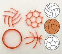 Panier à biscuits avec boule de Football, imprimante en 3D de dessin animé, panier de Football, coupe-biscuits pour Cupcake, biscuit imprimé en 3D, bricolage(China)
