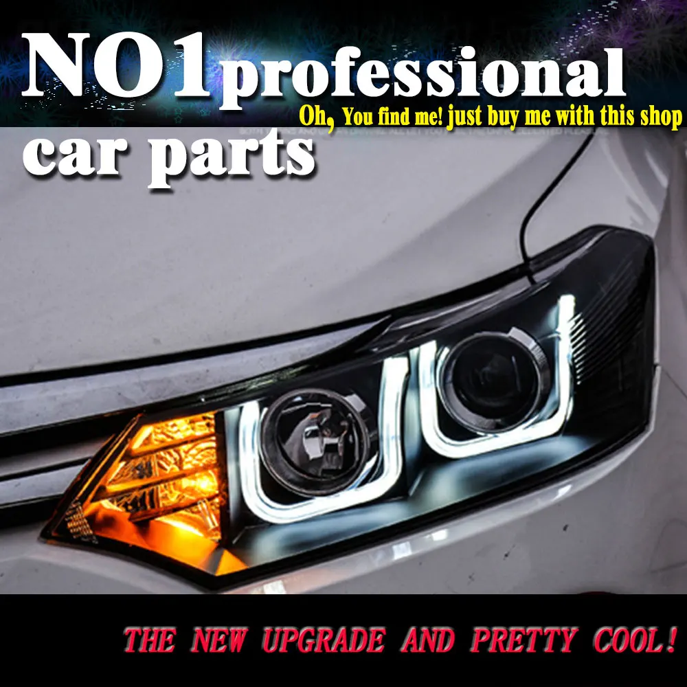 

Car Styling Head Lamp 2012 2015 For Toyota VIOS headlights led head lamp DRL front Bi-Xenon Lens Double Beam HID KIT