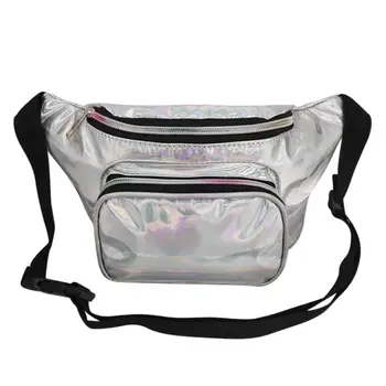 

Silver Fanny Pack For Women Waist Bag Shoulder Bags Money Belt Handbag Women Shouler Bag Men Travel Chest Pouch Waterproof #442