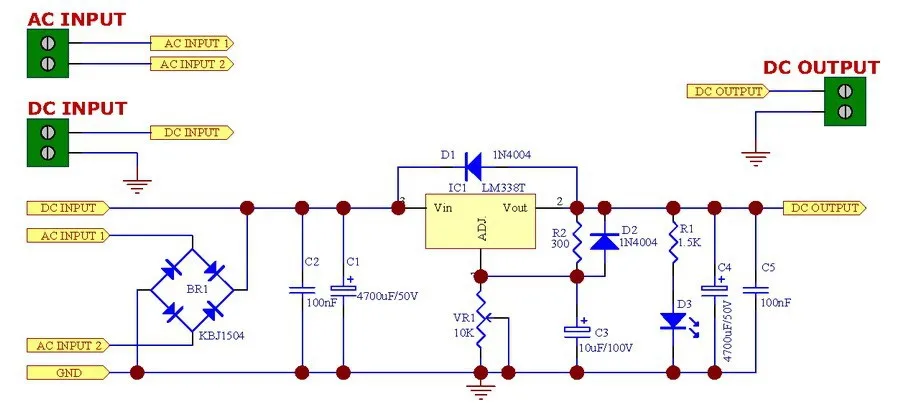 5AMP Регулируемый Напряжение Регулятор модуль, Внешний горшок