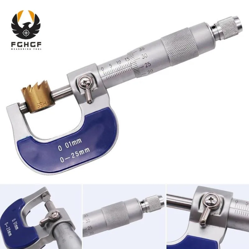 

FGHGF Micrometer 0-25mm Range 0.01mm Precision Electronic Outside Micrometer Carbide Tip Gauge Digital Locking Device