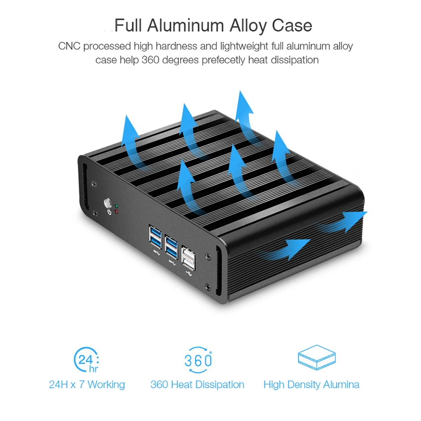  XCY Mini PC i7 7500U i5 7200U i3 7100U Windows 10 Compact Desktop PC 4K UHD HTPC HDMI 300M WiFi 6xU