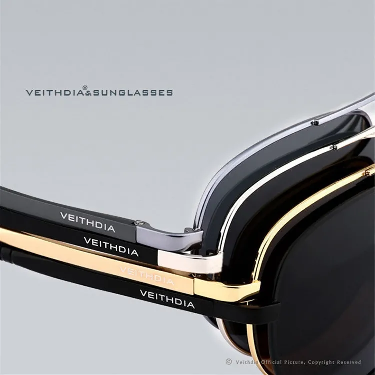 Солнцезащитные очки VEITHDIA UV400 Pilot Yurt, мужские поляризованные солнцезащитные очки, фирменный логотип, дизайнерские очки для вождения, очки Oculos de sol 1306