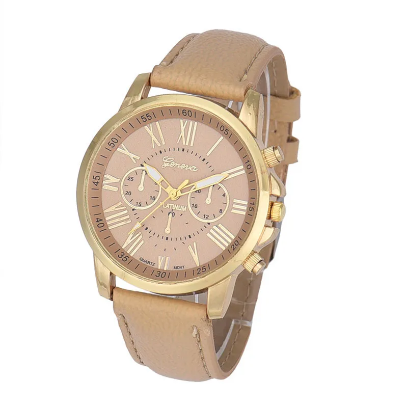 

Luxury Brand Fashion Women Dress Watch Bracelet Geneva Roman Numerals PU Leather Analog Quartz Wristwatch Casual Watch Relogio