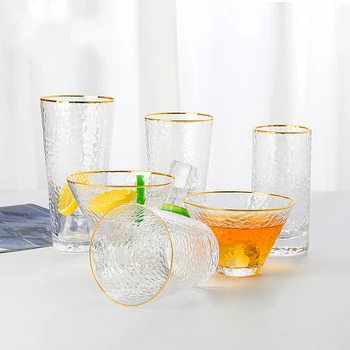 

Crystal Glass Cup Transparent Tea Cup Creative Cocktail Phnom Penh Hammer Grain Juice Drink Cup Milk Cup Party Bar Supply