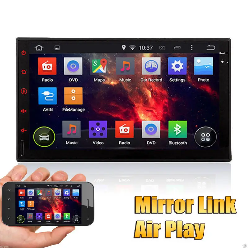 Sale Android 6.0 Double Din Car Stereo Radio GPS Nav 3G OBD2 Bluetooth No DVD Player 0