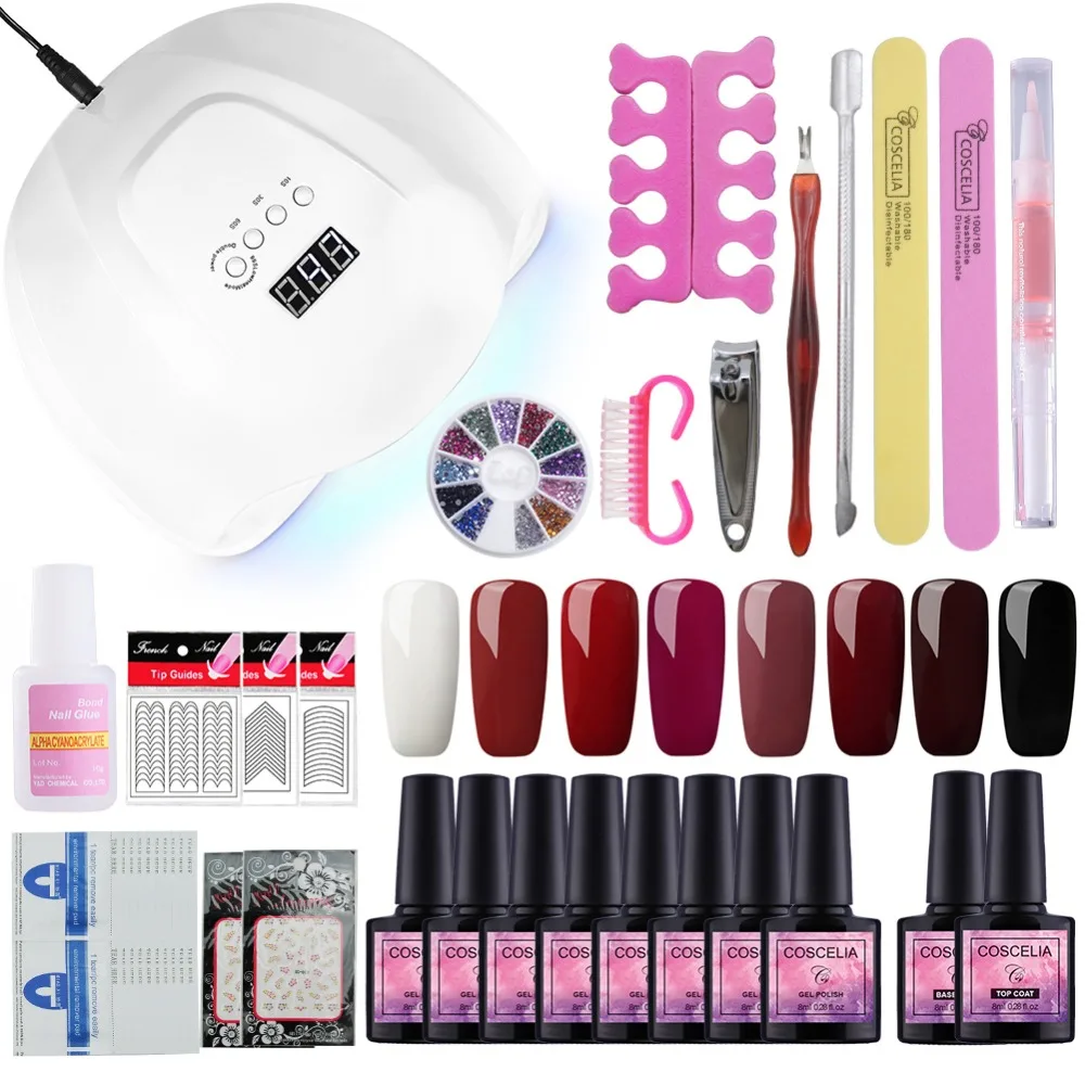 

COSCELIA Manicure Set 54W UV LED Lamp Dryer For Nail Art Sets Gel Nail Polish Set For Salons DIY Nail Tools for Manicure