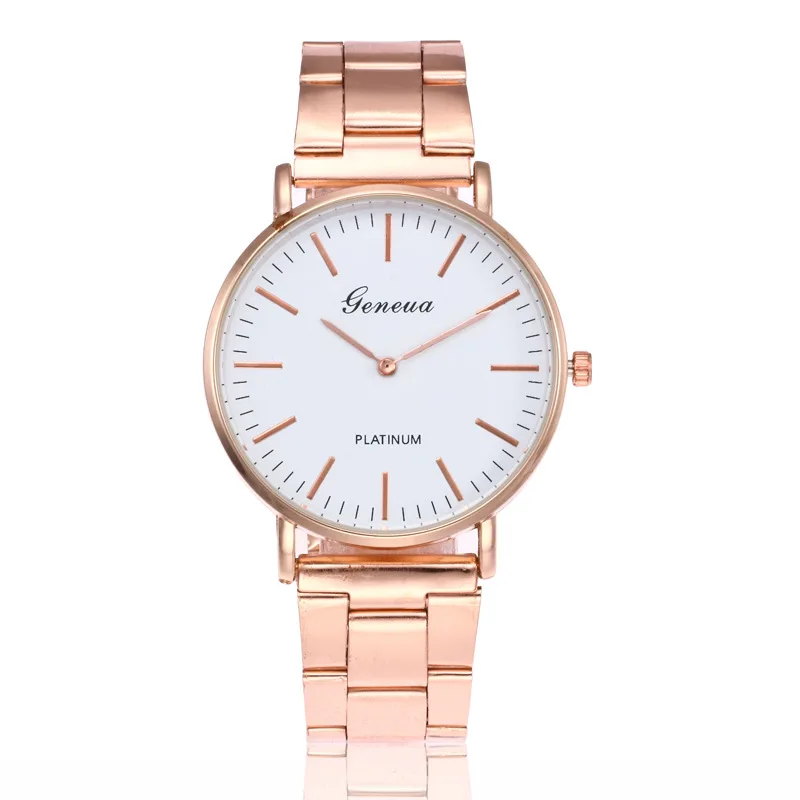 

Top Luxury Brand Geneva Watch Women stainless steel Watches Casual Rose Gold Quartz Wristwatch Relogio Feminino Montre Femme