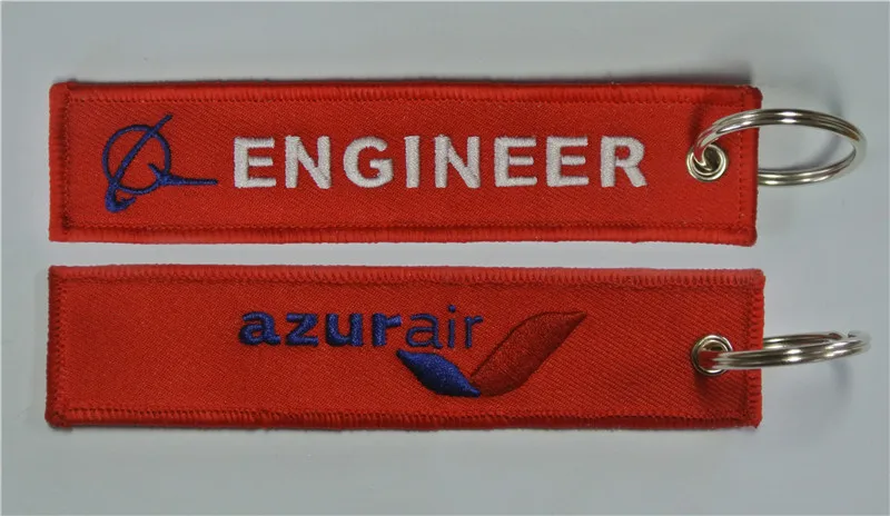 

Boeing Engineer Azur Air Embroidery Fabric Keychain Key Chain
