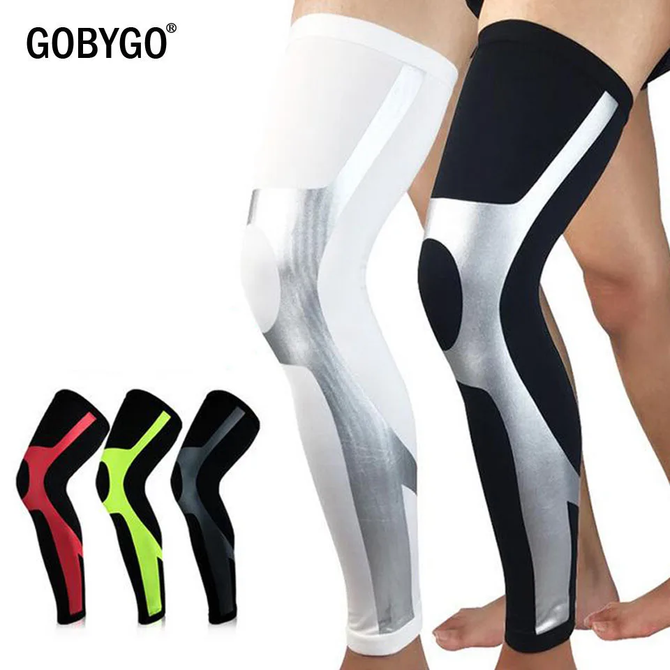 

GOBYGO 1PCS Unisex Compression Cycling Leg Warmer Leggings Running Tights Sport Leg Sleeve Soccer Basketball Knee Pad Football