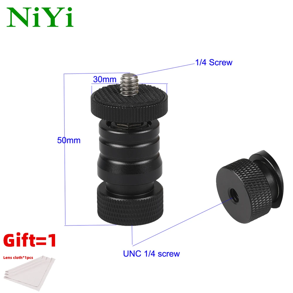 

Quick loading plate 360 Rotating 1/4 Screw Tripod Head Hot Shoe Mount Base for Tripod Selfie Stick SLR camera accessories